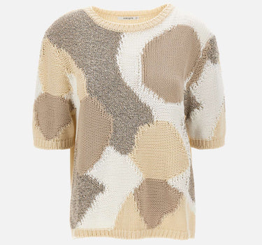 KANGRA Maglia patchwork a maniche corte BEIGE Donna 