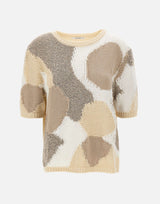 KANGRA Maglia patchwork a maniche corte BEIGE Donna 