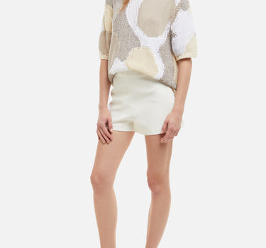 KANGRA Maglia patchwork a maniche corte BEIGE Donna 