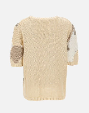 KANGRA Maglia patchwork a maniche corte BEIGE Donna 