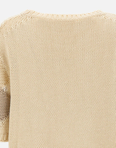 KANGRA Maglia patchwork a maniche corte BEIGE Donna 