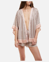 KANGRA Blusa incrociata con micro stampa Pink Donna 