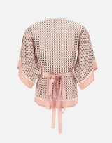 KANGRA Blusa incrociata con micro stampa Pink Donna 