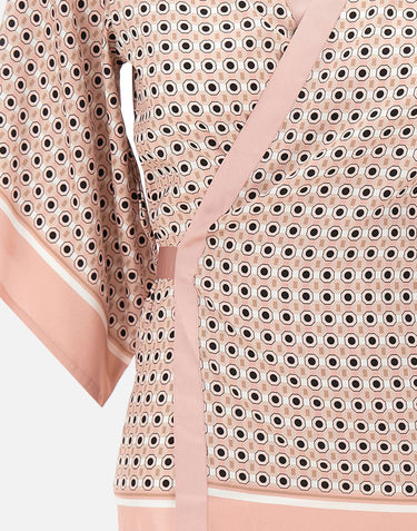 KANGRA Blusa incrociata con micro stampa Pink Donna 