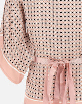 KANGRA Blusa incrociata con micro stampa Pink Donna 