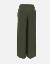KANGRA Pantaloni palazzo in seta GREEN Donna 