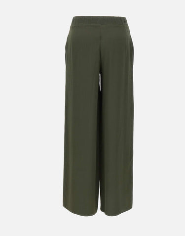 KANGRA Pantaloni palazzo in seta GREEN Donna 