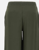 KANGRA Pantaloni palazzo in seta GREEN Donna 