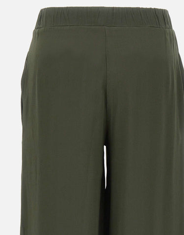 KANGRA Pantaloni palazzo in seta GREEN Donna 