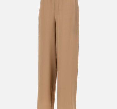 KANGRA Pantaloni palazzo in seta BROWN Donna 