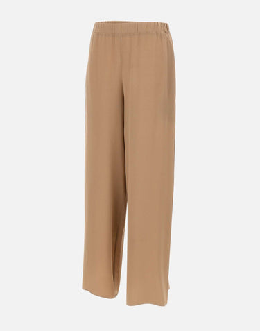 KANGRA Pantaloni palazzo in seta BROWN Donna 
