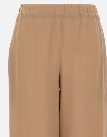 KANGRA Pantaloni palazzo in seta BROWN Donna 