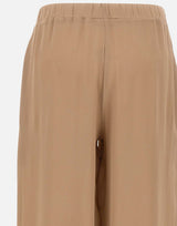 KANGRA Pantaloni palazzo in seta BROWN Donna 