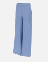 KANGRA Pantaloni palazzo in seta Light Blue Donna 