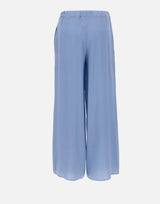 KANGRA Pantaloni palazzo in seta Light Blue Donna 