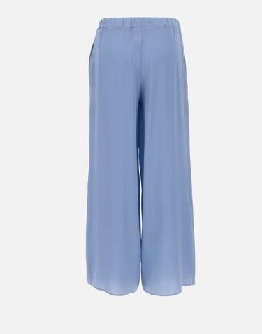 KANGRA Pantaloni palazzo in seta Light Blue Donna 