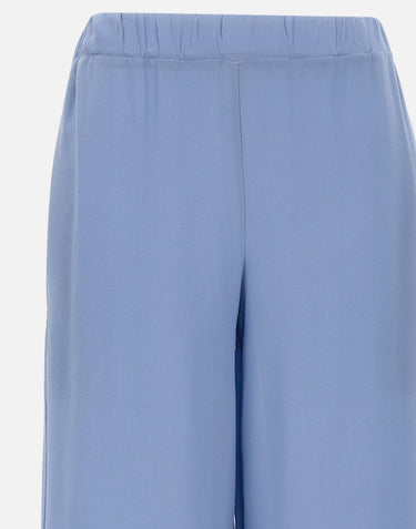 KANGRA Pantaloni palazzo in seta Light Blue Donna 