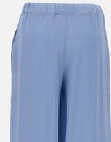 KANGRA Pantaloni palazzo in seta Light Blue Donna 