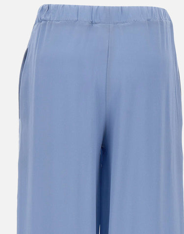 KANGRA Pantaloni palazzo in seta Light Blue Donna 