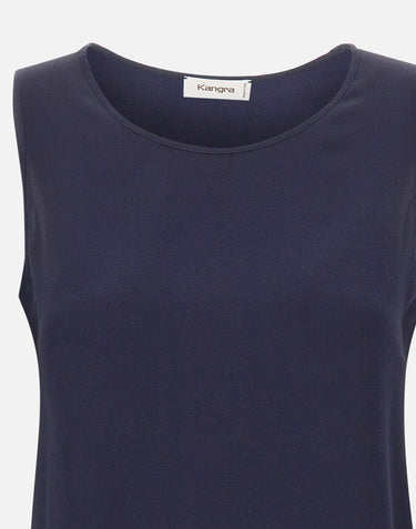 KANGRA Top in crêpe di seta BLUE Donna 