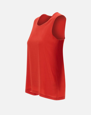 KANGRA Top in crêpe di seta RED Donna 