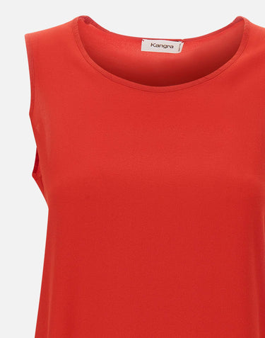 KANGRA Top in crêpe di seta RED Donna 