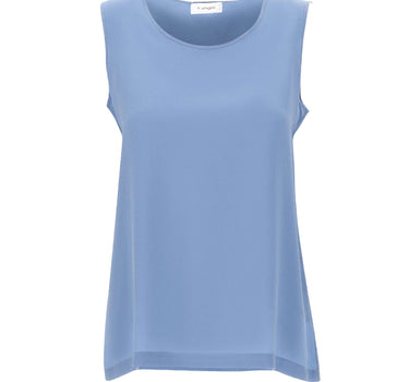 KANGRA Top in crêpe di seta Light Blue Donna 