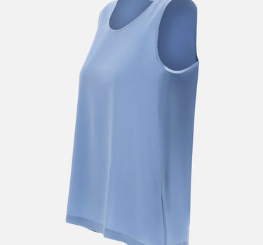 KANGRA Top in crêpe di seta Light Blue Donna 