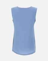 KANGRA Top in crêpe di seta Light Blue Donna 
