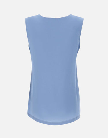 KANGRA Top in crêpe di seta Light Blue Donna 