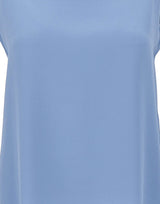 KANGRA Top in crêpe di seta Light Blue Donna 