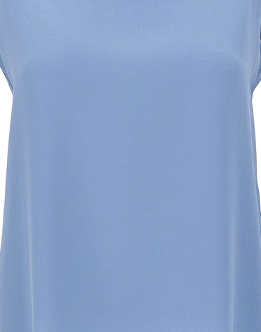 KANGRA Top in crêpe di seta Light Blue Donna 