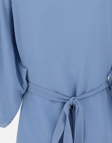 KANGRA Blusa incrociata in crêpe di seta Light Blue Donna 