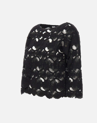 KANGRA Maglia con lavorazione Cornely BLACK Donna 
