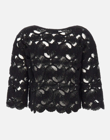 KANGRA Maglia con lavorazione Cornely BLACK Donna 