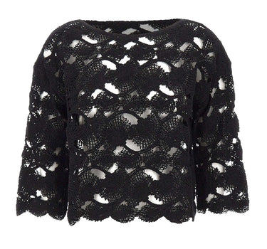 KANGRA Maglia con lavorazione Cornely BLACK Donna 