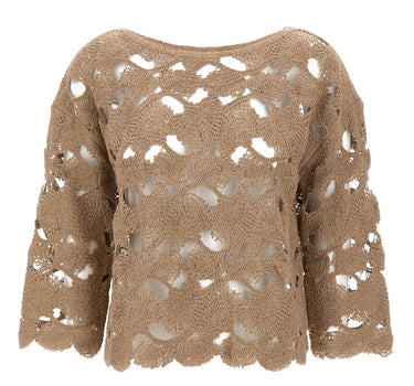 KANGRA Maglia con lavorazione Cornely BEIGE Donna 