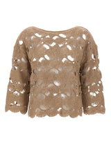 KANGRA Maglia con lavorazione Cornely BEIGE Donna 