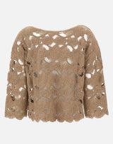 KANGRA Maglia con lavorazione Cornely BEIGE Donna 