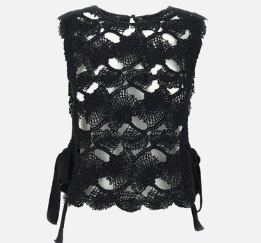 KANGRA Top con lavorazione Cornely BLACK Donna 