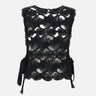 KANGRA Top con lavorazione Cornely BLACK Donna 