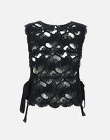 KANGRA Top con lavorazione Cornely BLACK Donna 