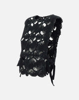 KANGRA Top con lavorazione Cornely BLACK Donna 