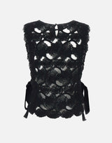 KANGRA Top con lavorazione Cornely BLACK Donna 