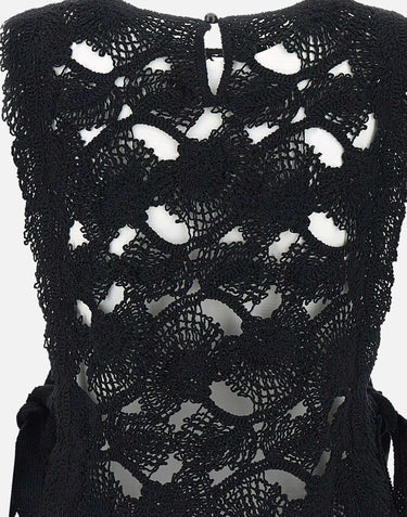KANGRA Top con lavorazione Cornely BLACK Donna 