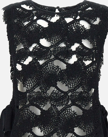 KANGRA Top con lavorazione Cornely BLACK Donna 