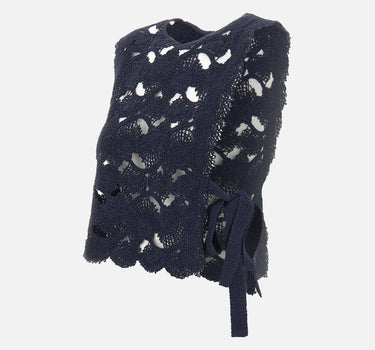 KANGRA Top con lavorazione Cornely BLUE Donna 
