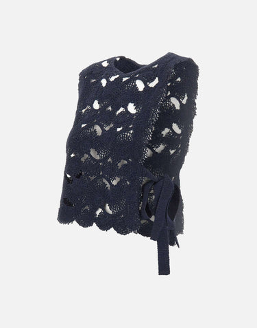 KANGRA Top con lavorazione Cornely BLUE Donna 