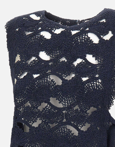 KANGRA Top con lavorazione Cornely BLUE Donna 