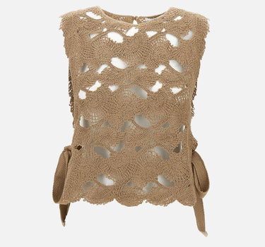 KANGRA Top con lavorazione Cornely BEIGE Donna 
